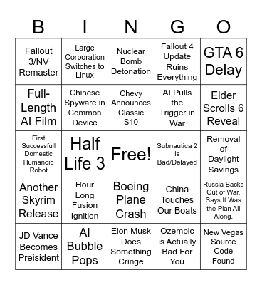 2026 Bing Card Bingo Card