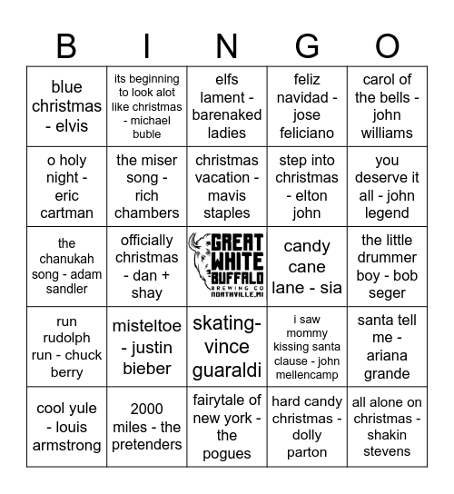 HO HO HOPPY HOLIDAYS! Bingo Card