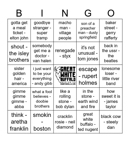 Duel Decades: 60's and 70's Bingo Card