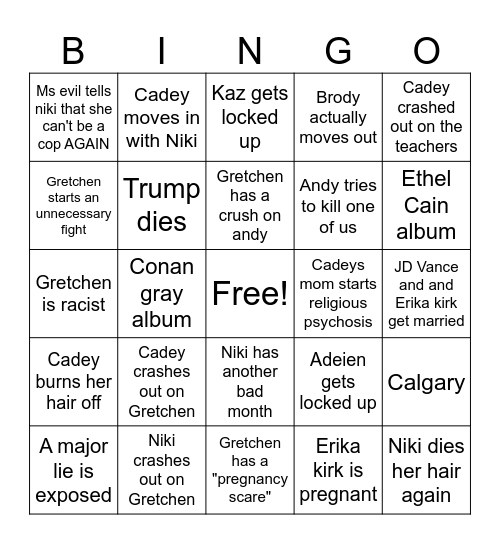 2026 bingo Card