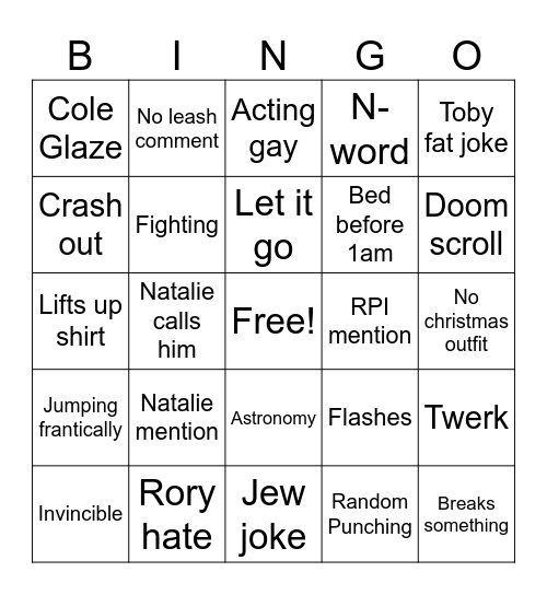 Will Bingo Card