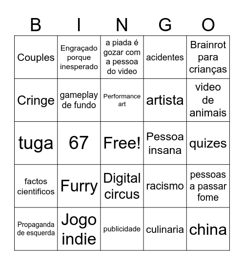 reel bingo Card
