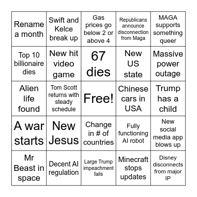 2026 Bingo Card