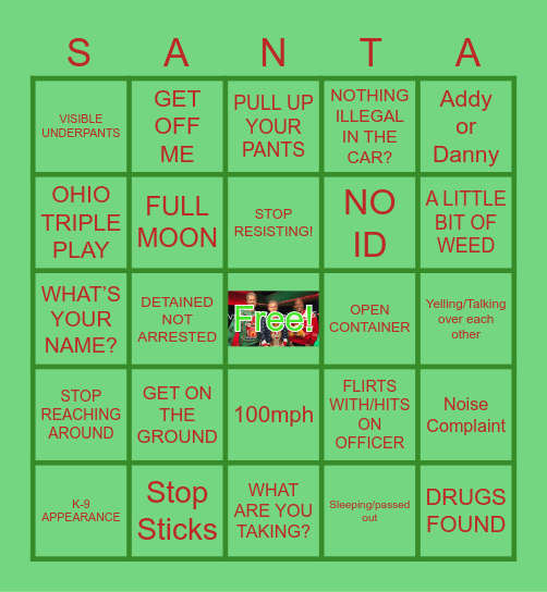 Christmas OPL 2025 Bingo Card