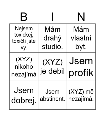 Míšovo bingo Card