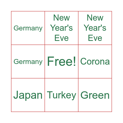 Holiday Bash!!! Bingo Card