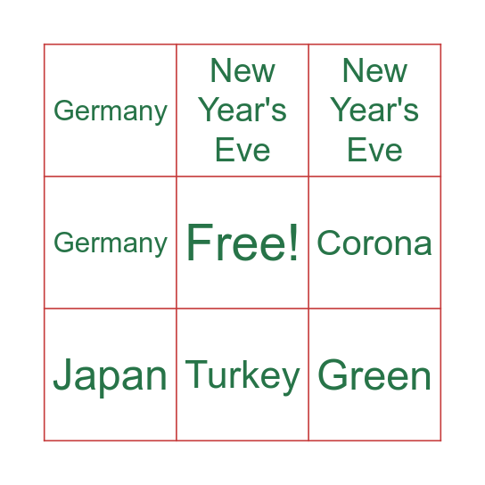 Holiday Bash!!! Bingo Card