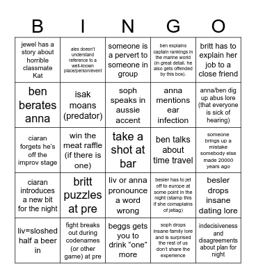 no expats edition Bingo Card