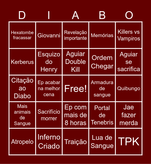 HEXATOMBE EP9 Bingo Card