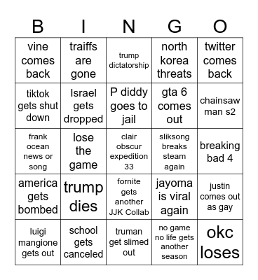 2026 Bingo Card