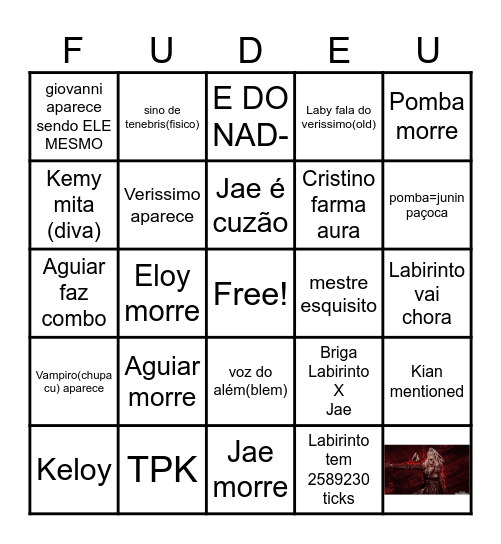 hexatombe episodio 9 -> 21/12 Bingo Card