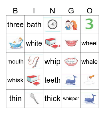 Phonics Bingo Card