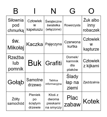 Bingo wędrówkowe Bingo Card