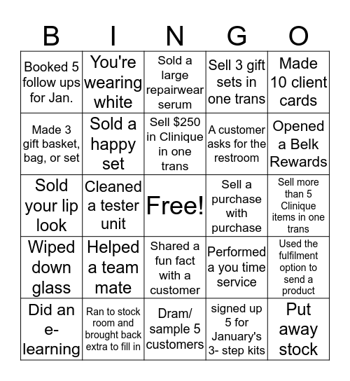 Clingo Bingo Card