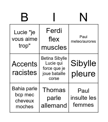 Noël avec les loulous Bingo Card