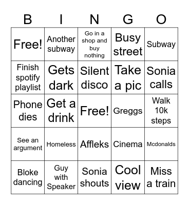 Manchester Bingo Card