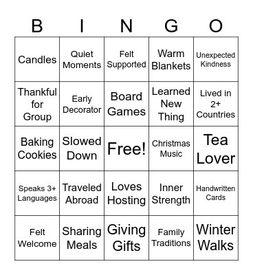 Christmas Bingo & Blessings Bingo Card