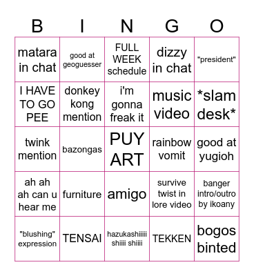 FUZUKI MIKI'S DEBUT BINGO Card
