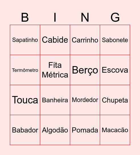 Bingo da Clarice Bingo Card