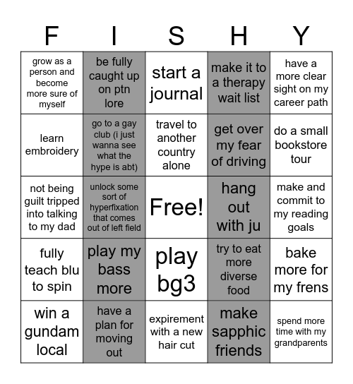Ellie 2026 Goals Bingo Card