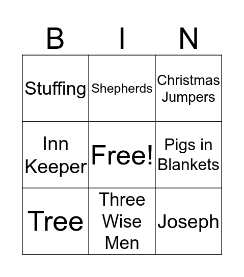 Christmas Bingo Card