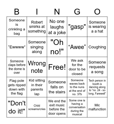 The Sound of Music Bingo Card