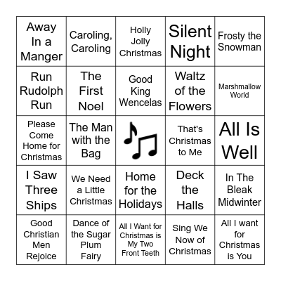 Christmas Music Bingo Card