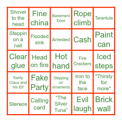 Wet Bandits Bingo Card