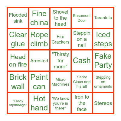 Wet Bandits Bingo 2 Bingo Card
