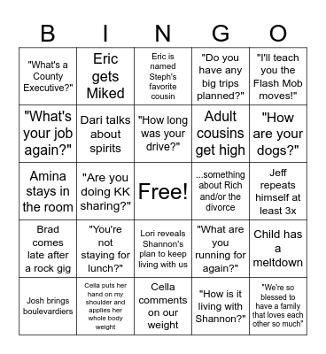 MFR Bingo Card