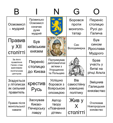 Князь Ярослав Осмомисл Bingo Card