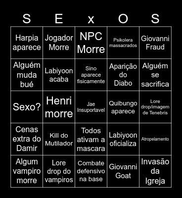 Bingo ep 9 Bingo Card