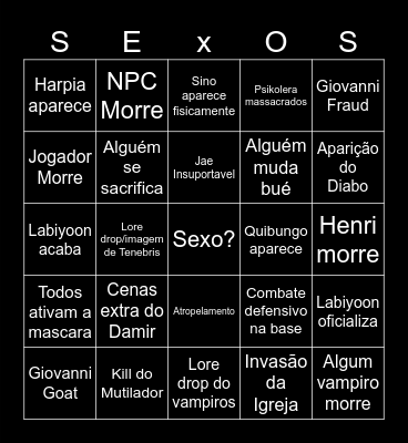 Bingo ep 9 Bingo Card