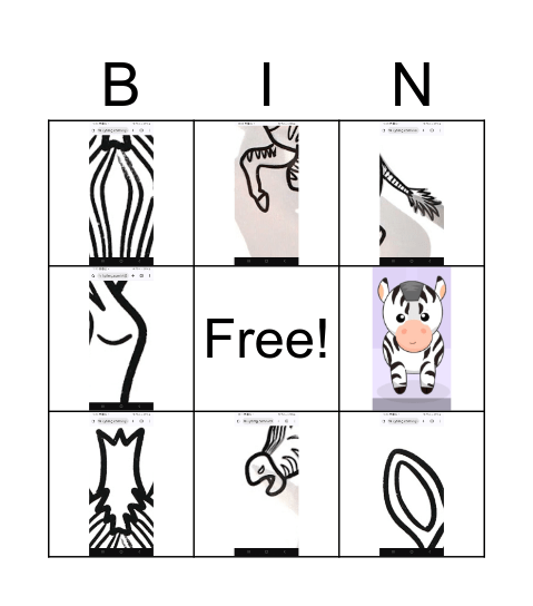 Pot pourri zebras/zebrinhas Bingo Card
