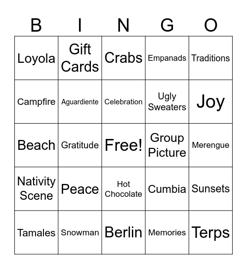 Aventureros Bingo 2025 Bingo Card