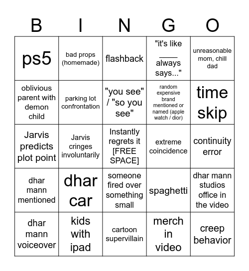 Dhar Mann Bingo v4 Bingo Card