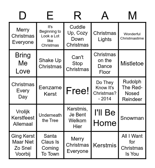 Kerst! Bingo Card
