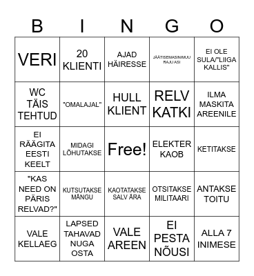 L Bingo Card