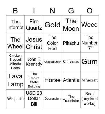 Infinite Craft Bingo Card