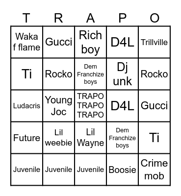 TRAPO Bingo Card