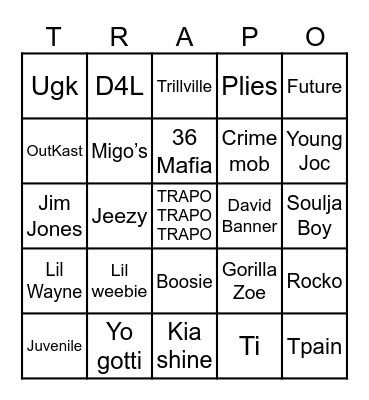 TRAPO Bingo Card