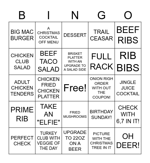 DILLONS BINGO HO,HO,HO Bingo Card