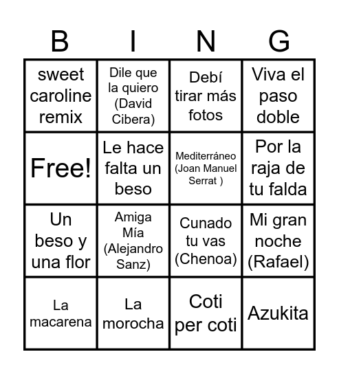 Christmas bingo song Bingo Card