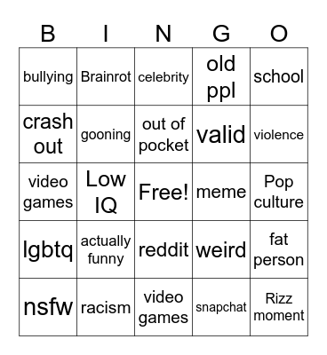 Screenshots Bingo Card