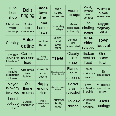 Christmas Movies Bingo Card