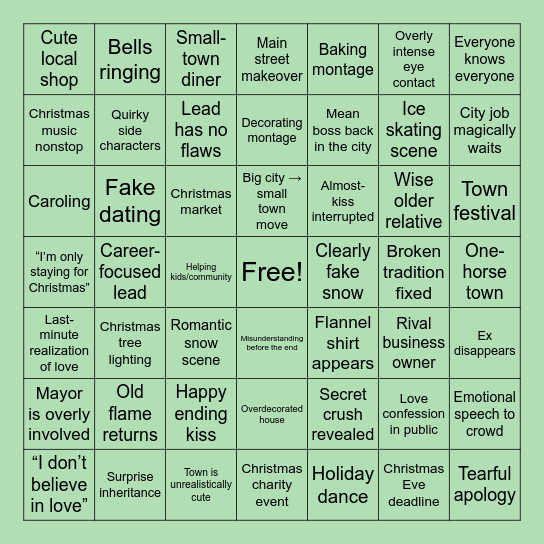 Christmas Movies Bingo Card
