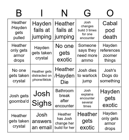 The Big Dungeon! Bingo Card