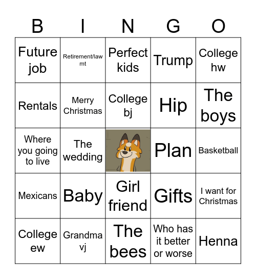 Family Bingo Card