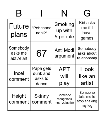 Wedding Bingo Card