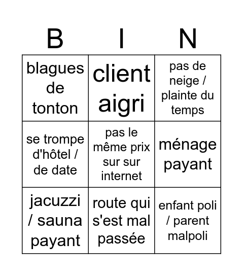 reception saison emma miranda Bingo Card